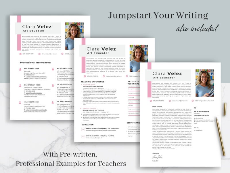 Creative Art Teacher Resume Template & Career Kit for Canva-C06 - Image 2