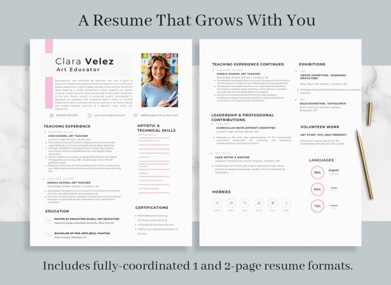 Creative Art Teacher Resume Template & Career Kit for Canva-C06 - Image 3