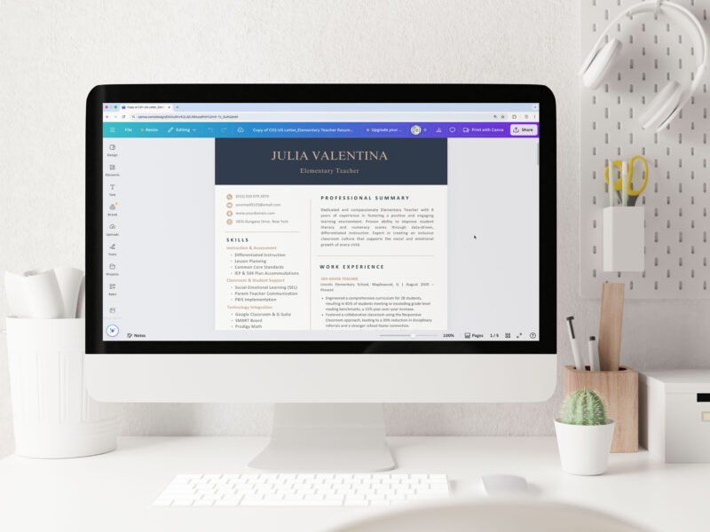 Professional Teacher Resume Template for Canva | ATS-Proof with Real Examples-C01 - Image 8