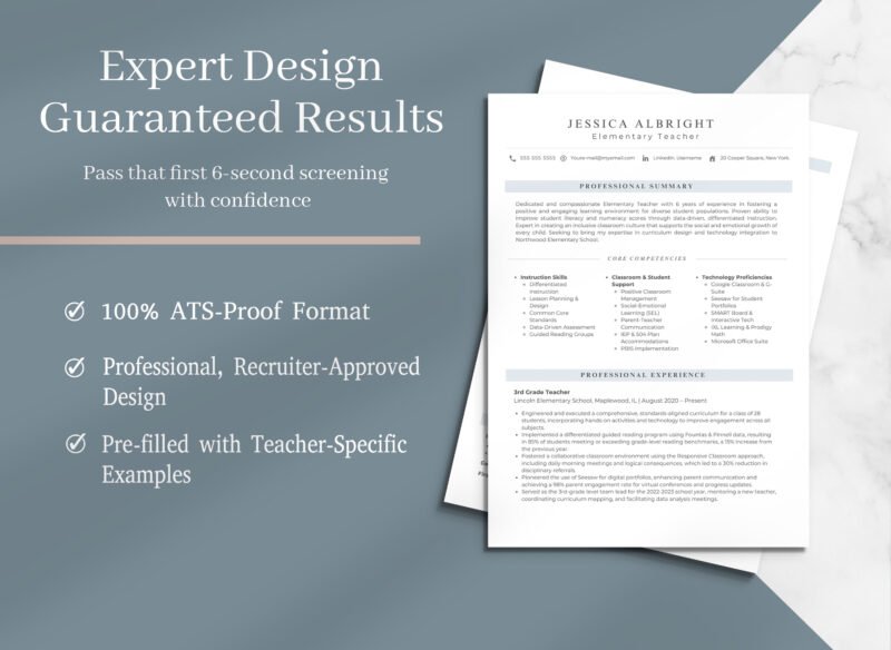 Professional Elementary Teacher Resume Template & Career Success Kit for Canva-C02 - Image 5