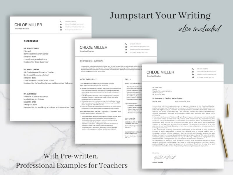 Professional Preschool Teacher Resume Template & Career Kit for Canva-C05 - Image 2