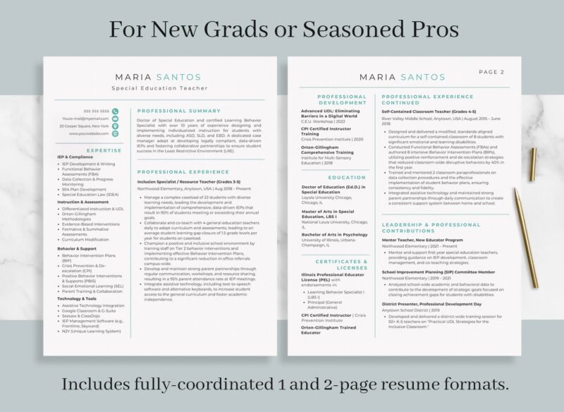Special Education Teacher Resume Template & Career Kit for Canva-C04 - Image 3
