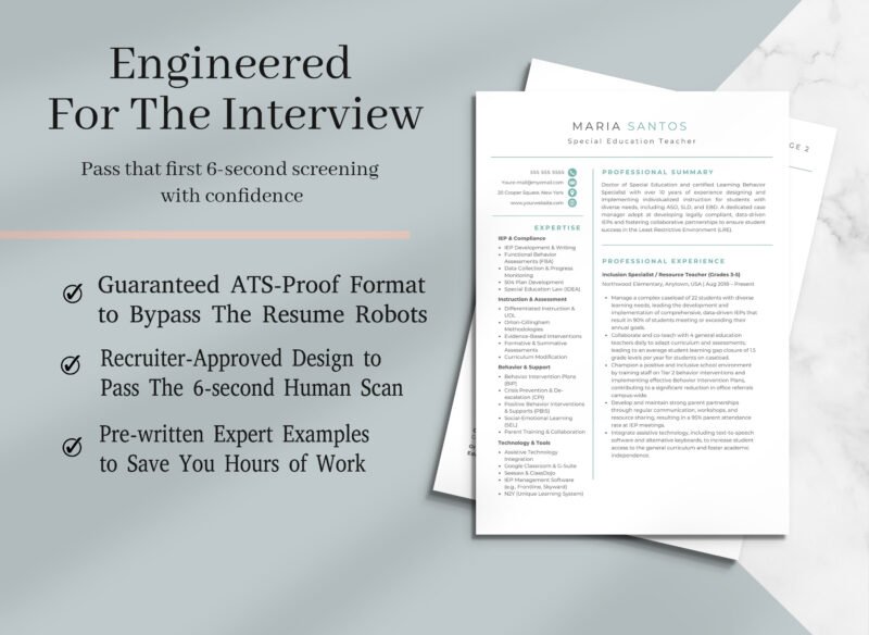 Special Education Teacher Resume Template & Career Kit for Canva-C04 - Image 5