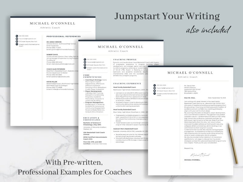 Athletic Coach Resume Template & Career Kit for Canva-C07 - Image 2