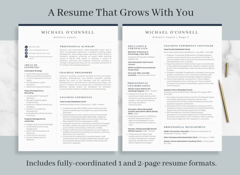 Athletic Coach Resume Template & Career Kit for Canva-C07 - Image 10