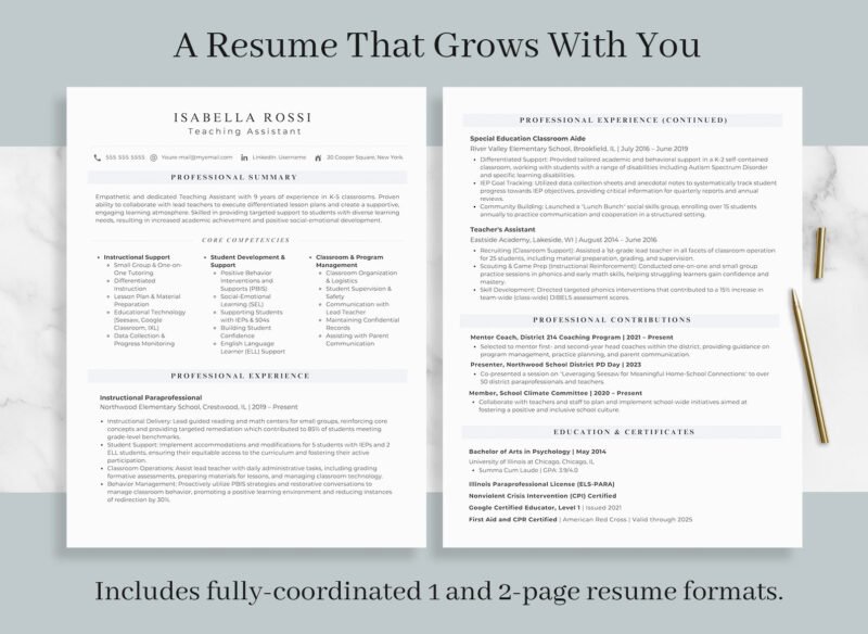Professional Teaching Assistant Resume Template & Career Kit for Canva-C09 - Image 4