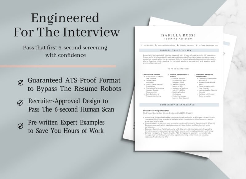 Professional Teaching Assistant Resume Template & Career Kit for Canva-C09 - Image 5