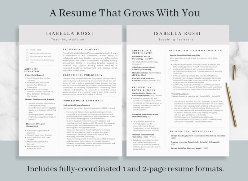 Teaching Assistant Resume Template & Career Kit for Canva-C08 - Image 10